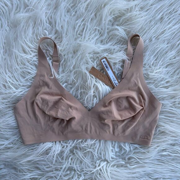 Skims Naked Plunge Bralette Clay Size Large - Picture 1 of 8